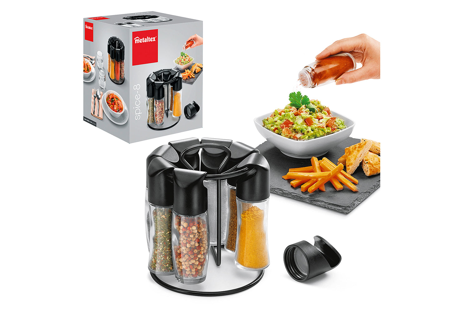 Gewürzkarussell Spice 8 Glas 15x16x14,5cm