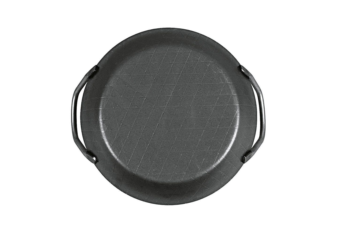 Servierpfanne schmiedeeisern mit 2 Griffen Ø24cm mit extra hohem Rand schwarz