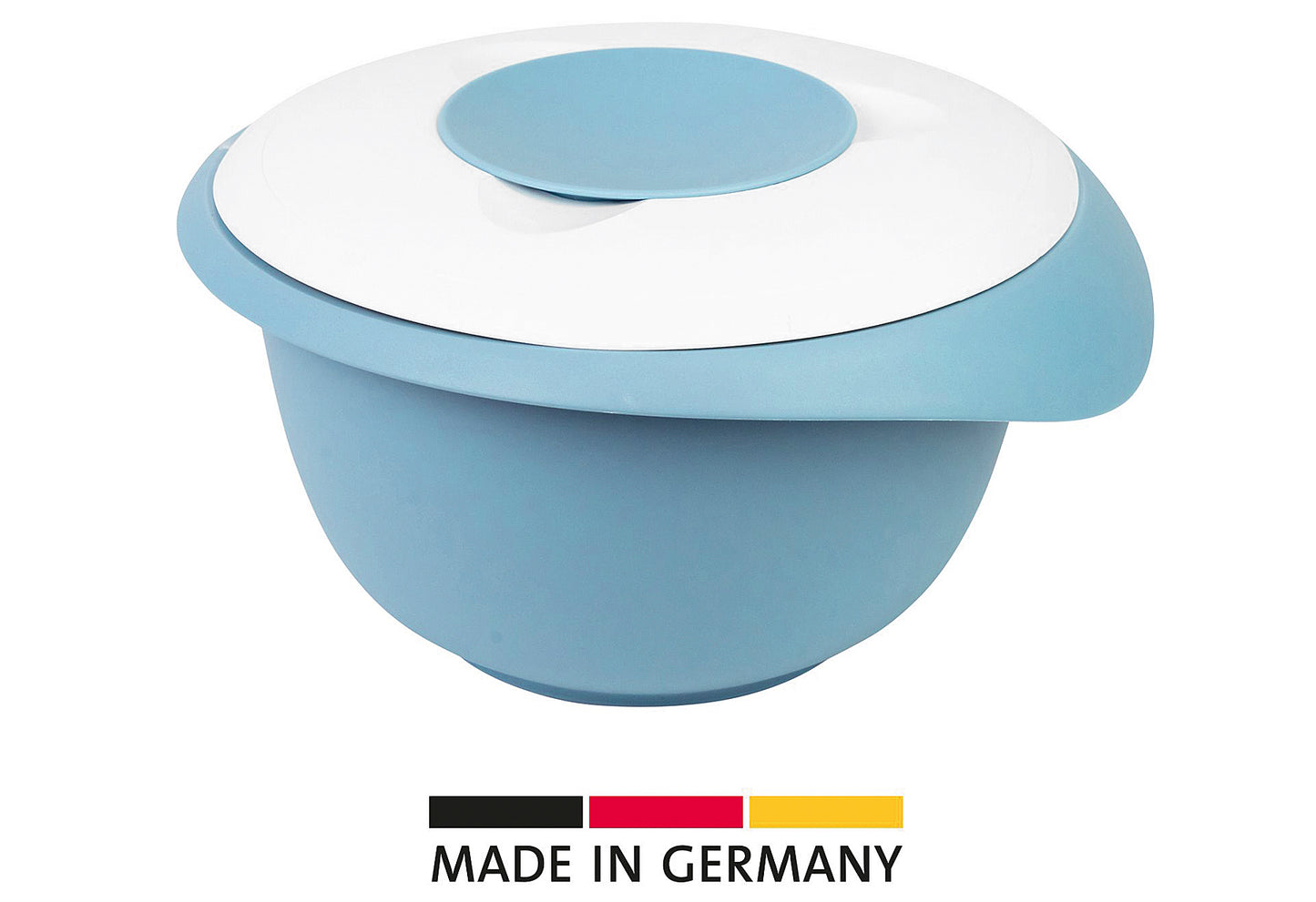 Rührschüssel mit zweigeteiltem Deckel 2,5l blau/weiß