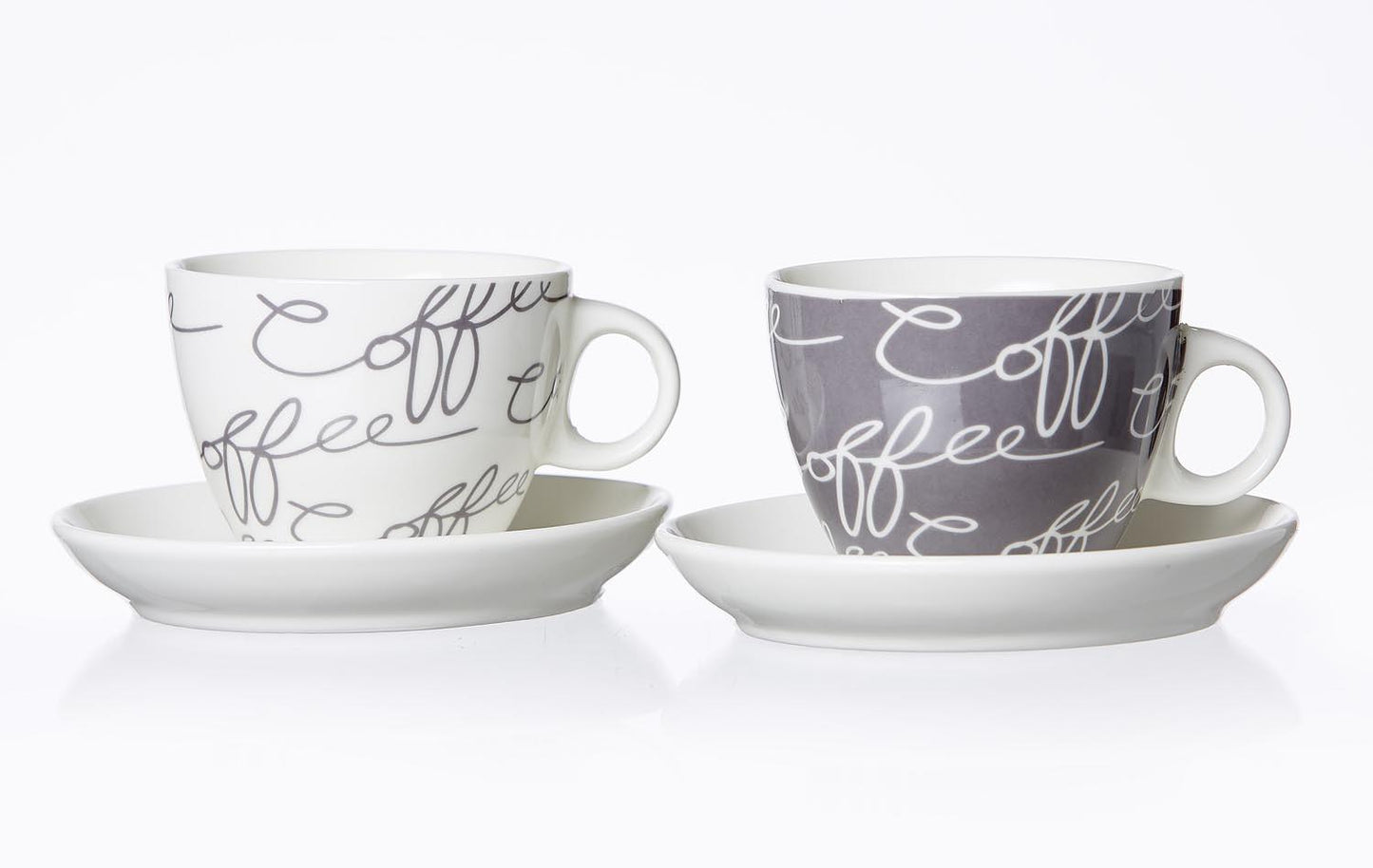 Cappuccinotasse Cornello mit Untertasse 180ml grey 2er Set