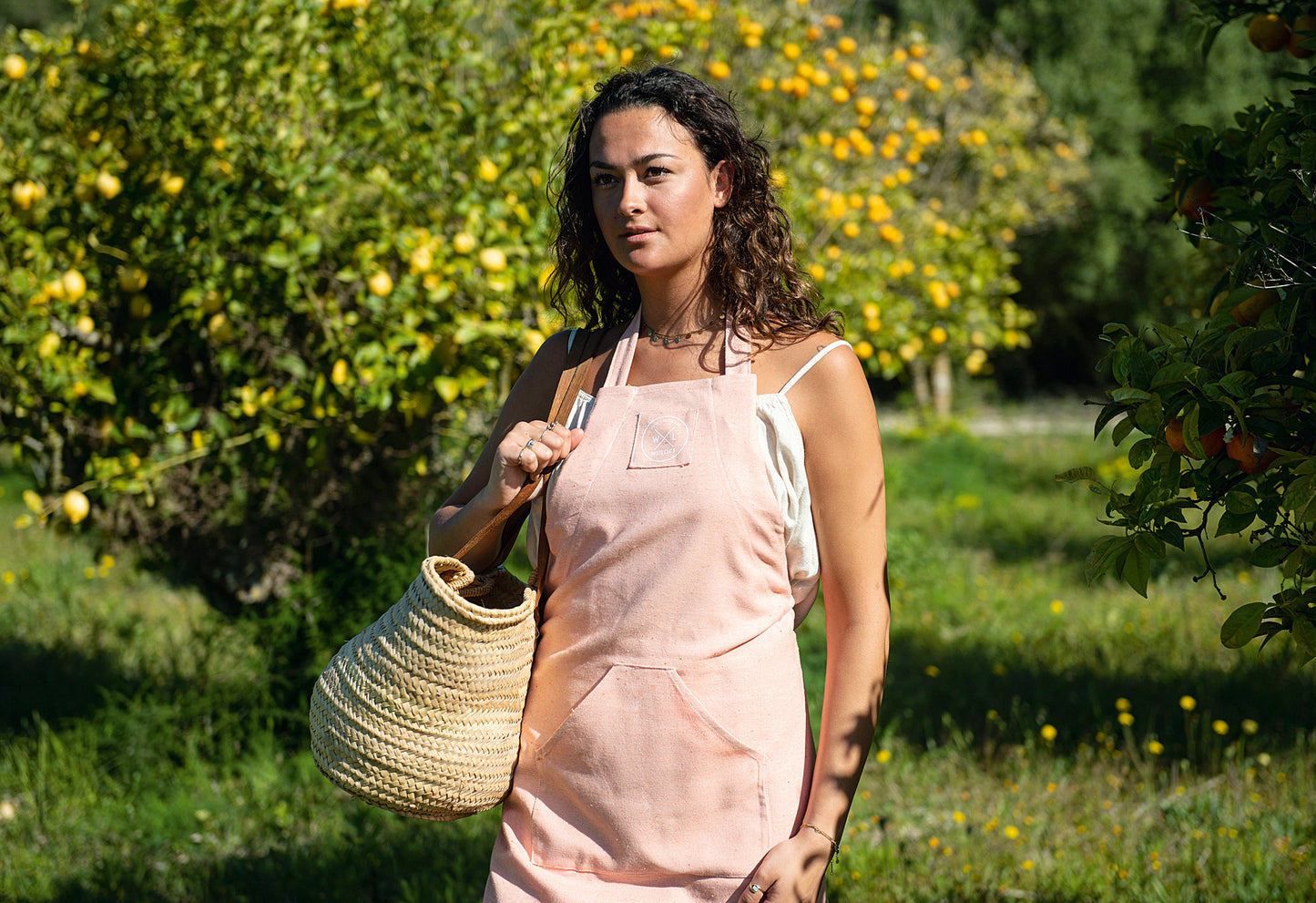 Schürze aus 100% recycelter Baumwolle One-Size Salmon