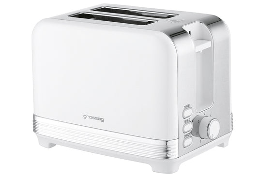 2-Scheiben Toaster Edelstahl/ weiß metallic