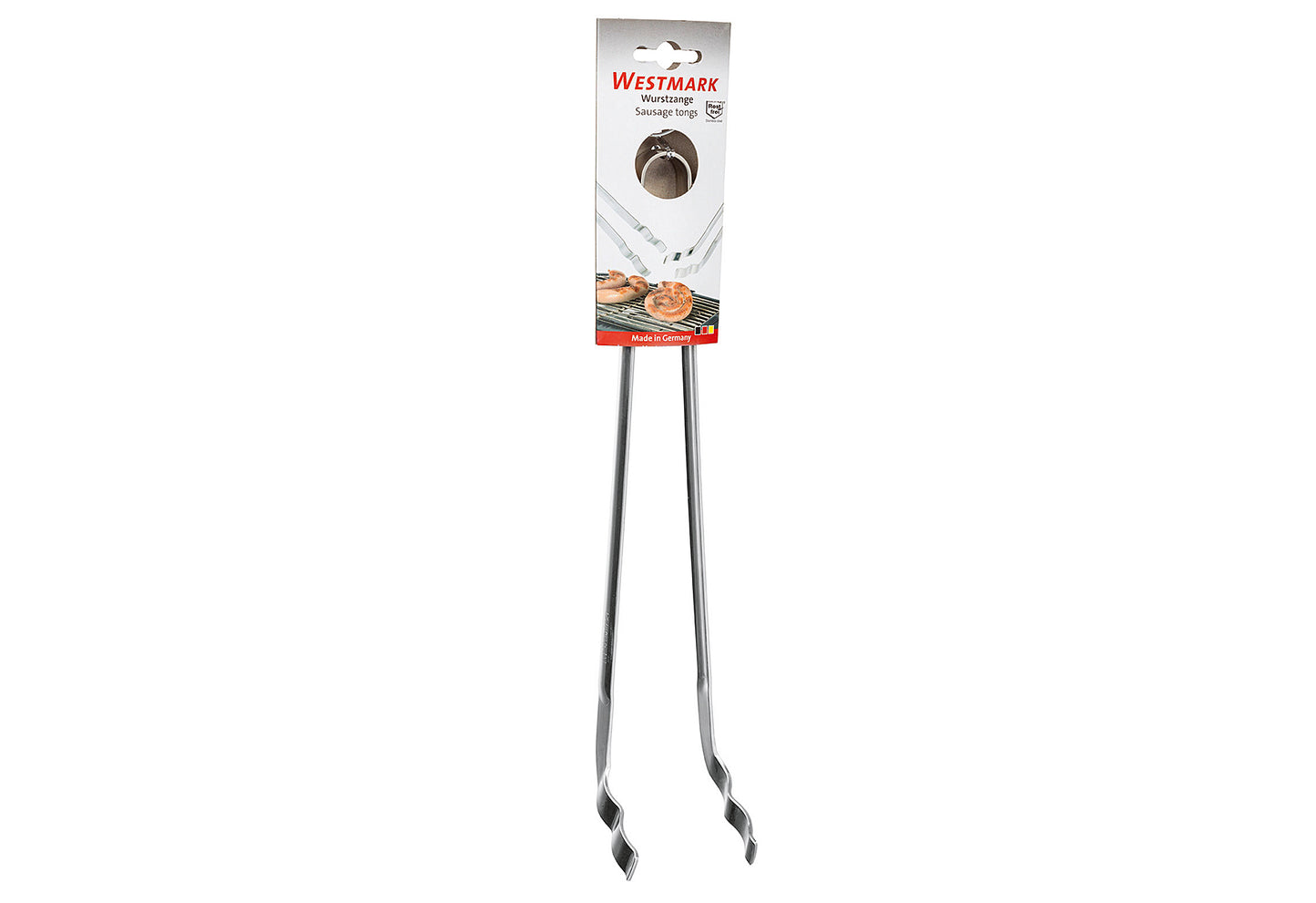 Wurst-/Grillzange gebogen Edelstahl 32cm