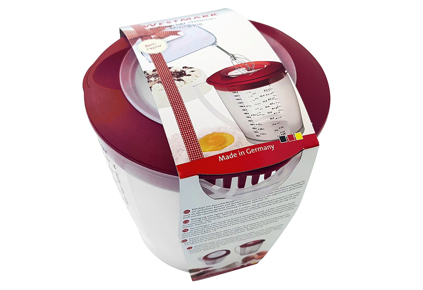 Rührbecher Helena mit Deckel 1,4l rot