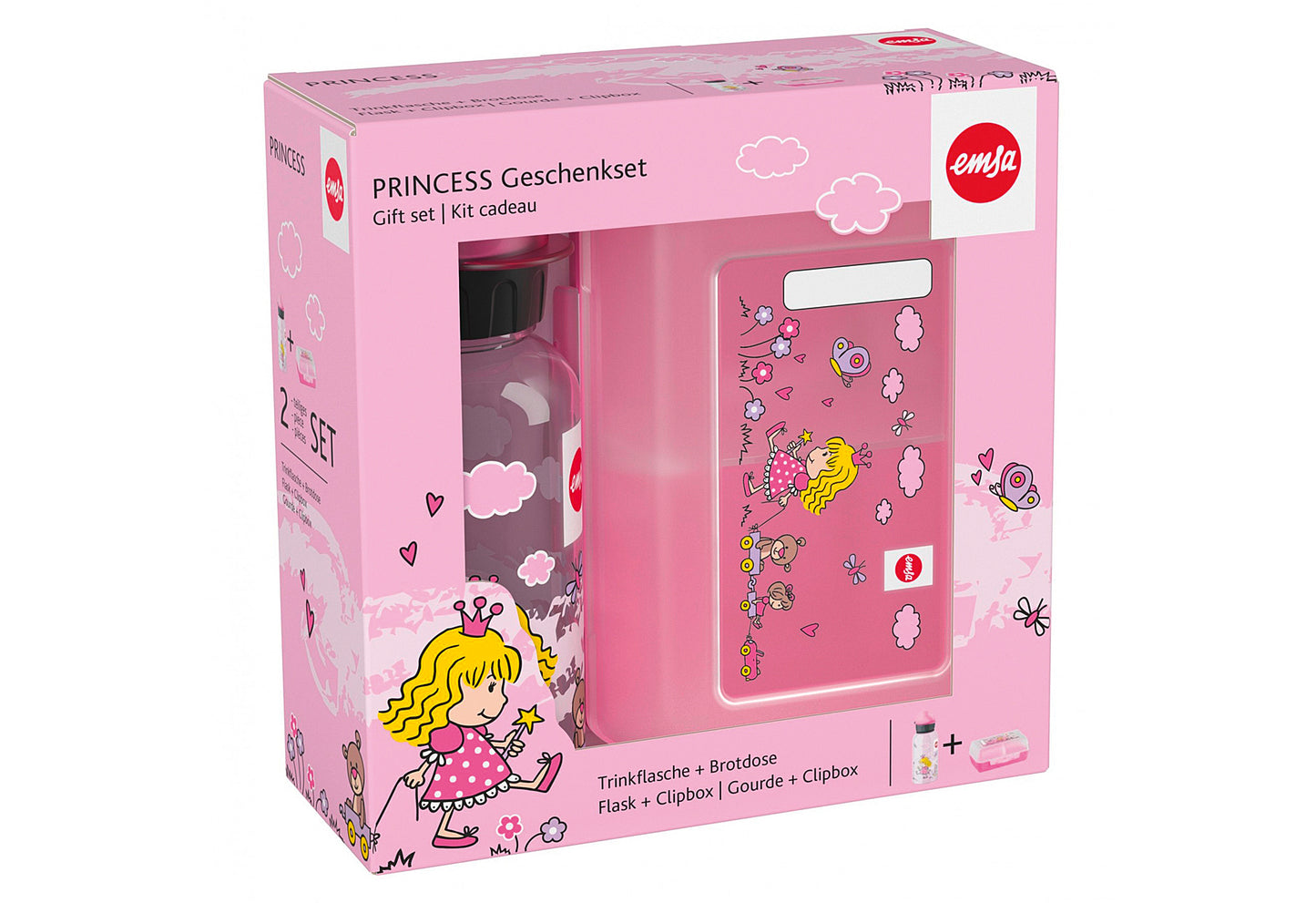 Geschenkset Kindertrinkflasche Kids Tritan Princess und Varabolo Brotdose
