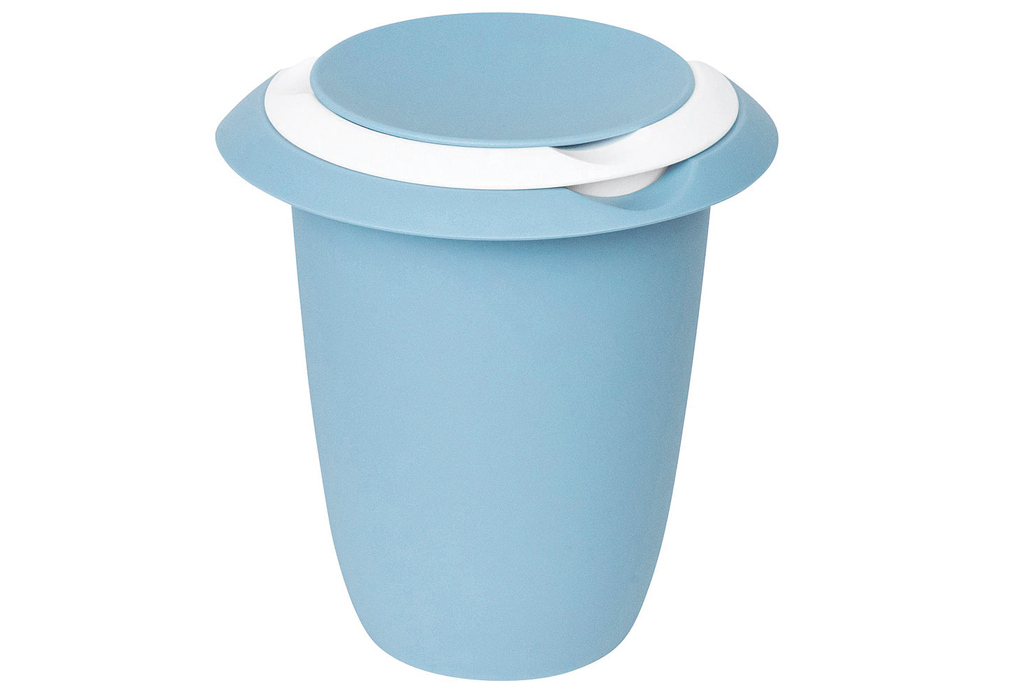 Quirltopf mit zweigeteiltem Deckel 1l blau/weiß