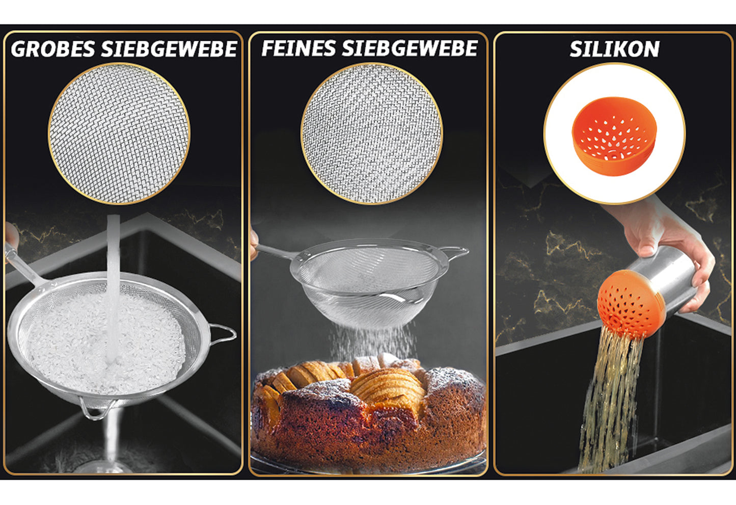 Küchensieb Set Edelstahl
