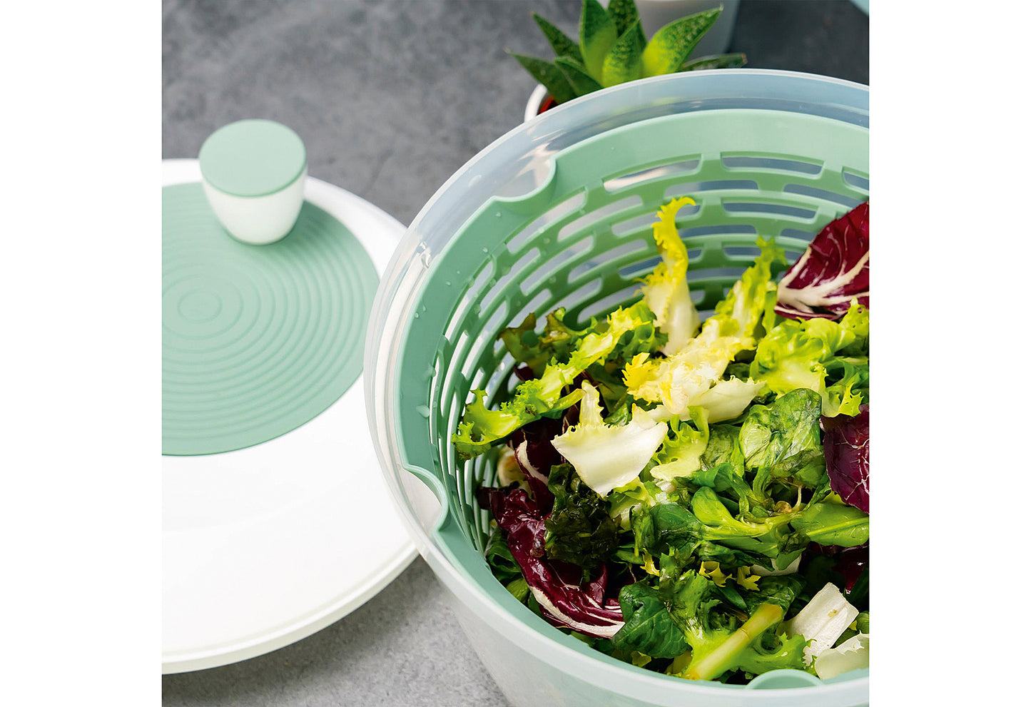 Salatschleuder Spinderella rutschfest 4,4l mint-grün