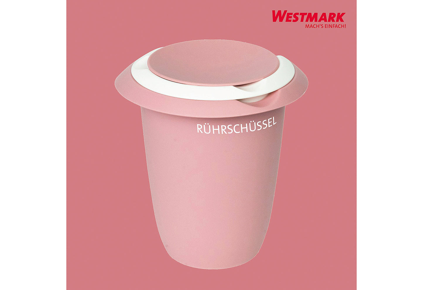 Quirltopf mit zweigeteiltem Deckel 1l rosa/weiß