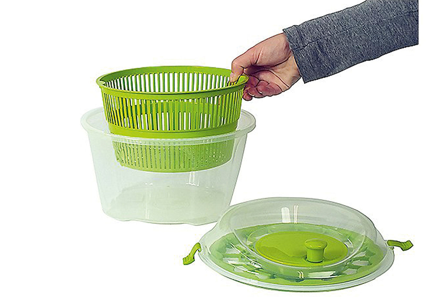 Salatschleuder Mailin 4,4l Ø24,5cm H: 17,5cm transparent/grün