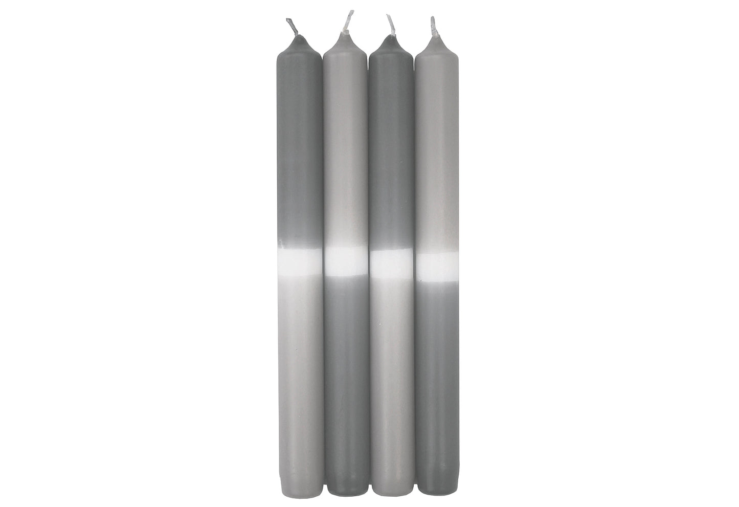 Spitzkerze 25x2,3cm grau silbergrau 4er Pack
