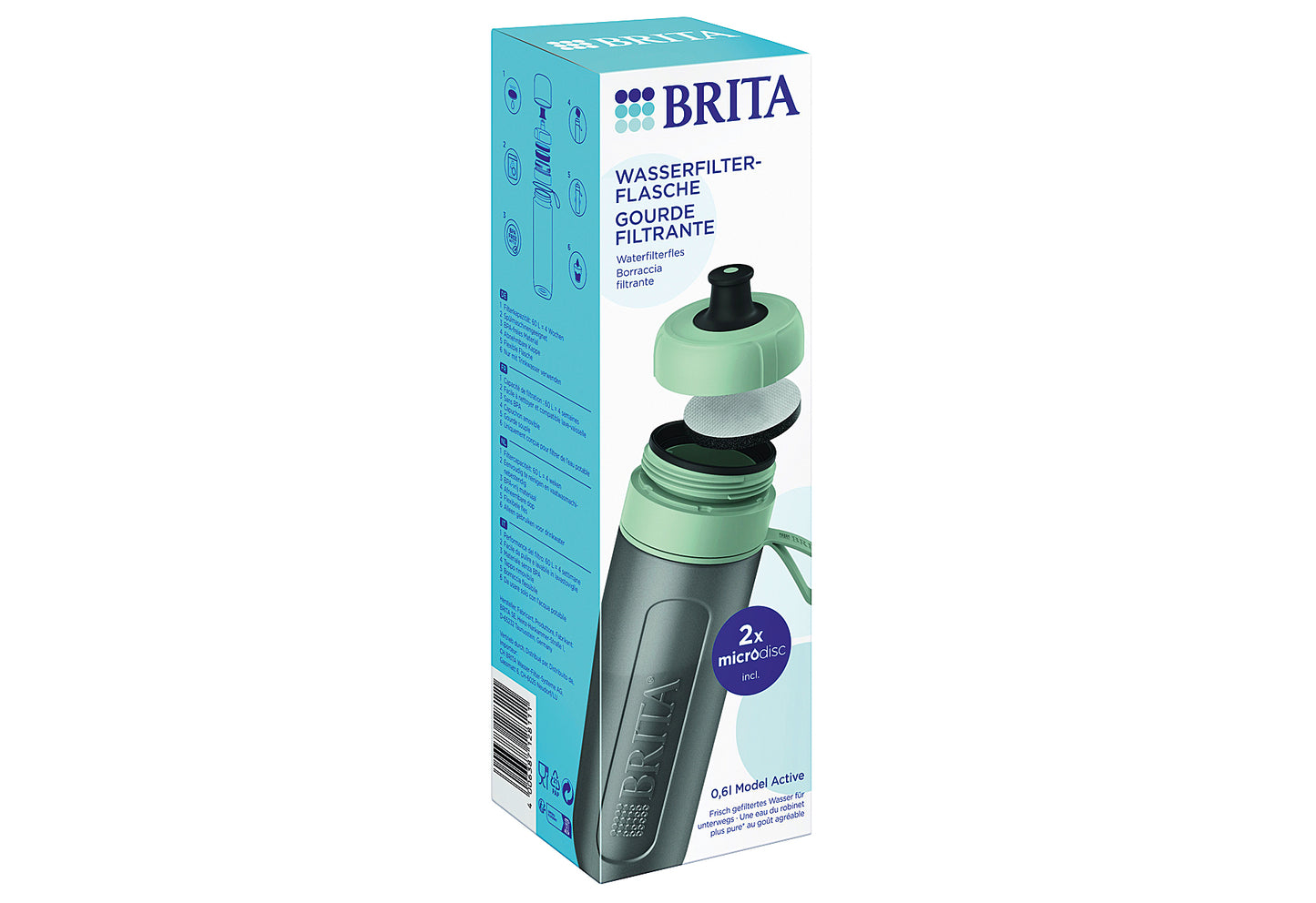 Wasserfilter-Flasche Active dunkelblau inkl. 2 MicroDisc