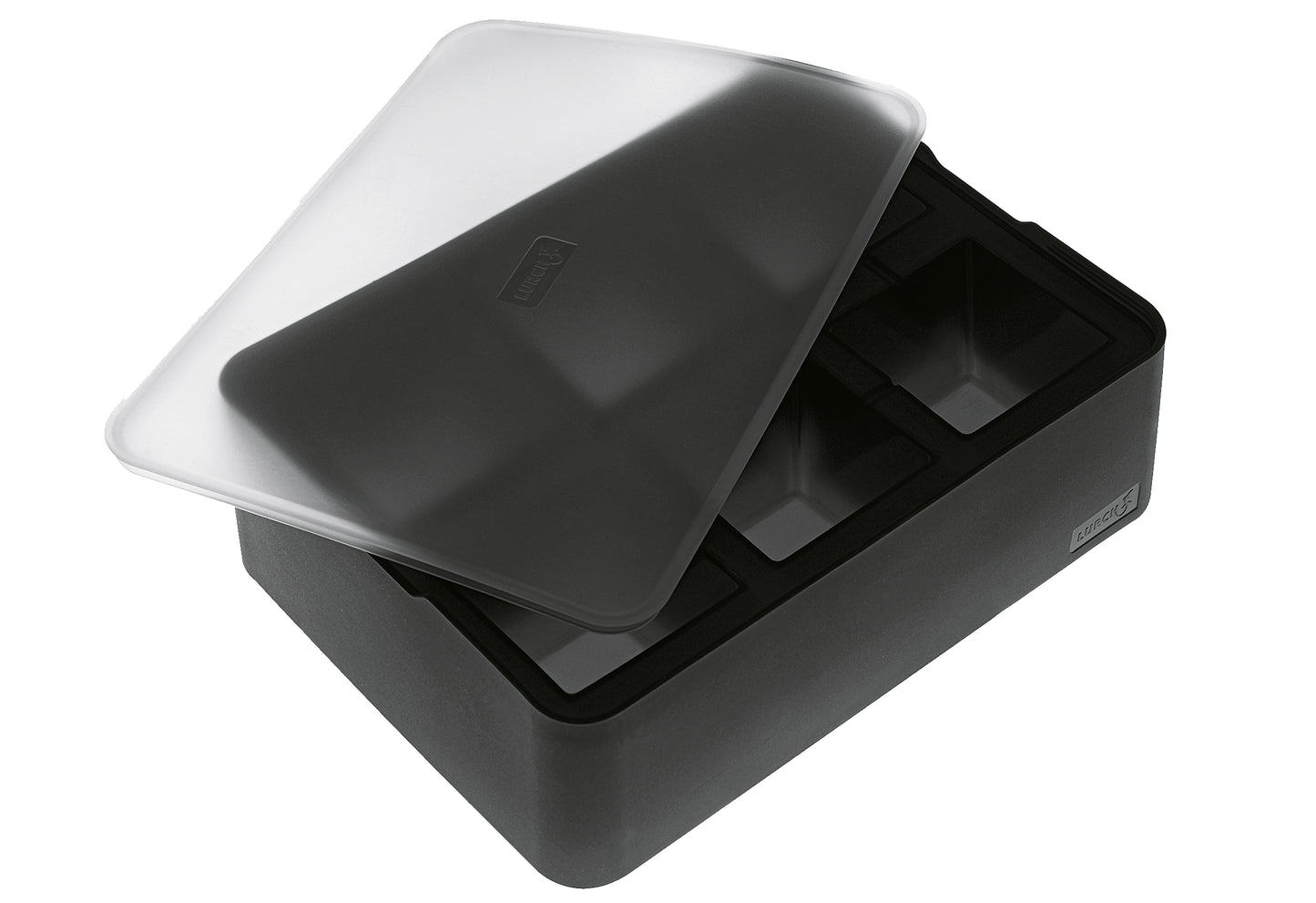 Eiswürfelformer Würfel 5x5cm schwarz/transparent