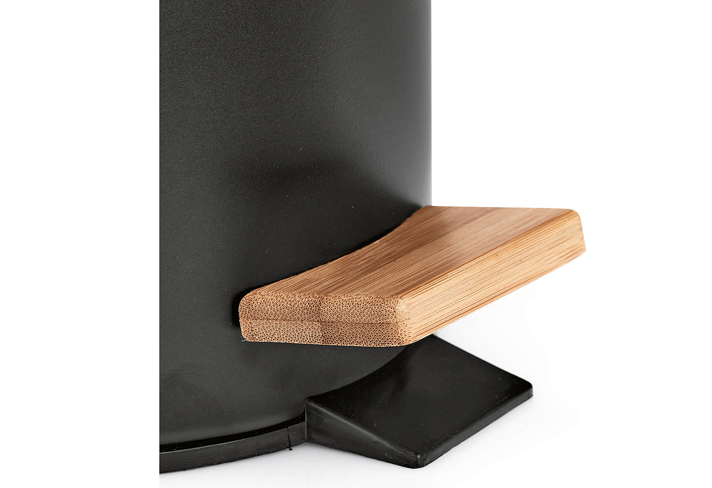 Kosmetikeimer soft-close 3l Ø16,8x24cm Metall/Bambus schwarz