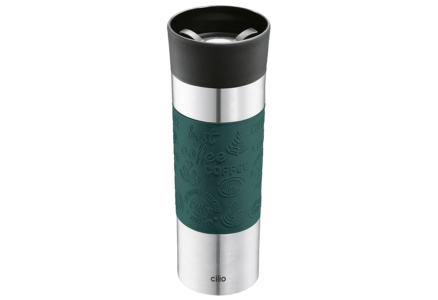 CILIO Isoliertrinkbecher Viaggio 500ml Ø8cm Höhe 22,5cm dunkelgrün