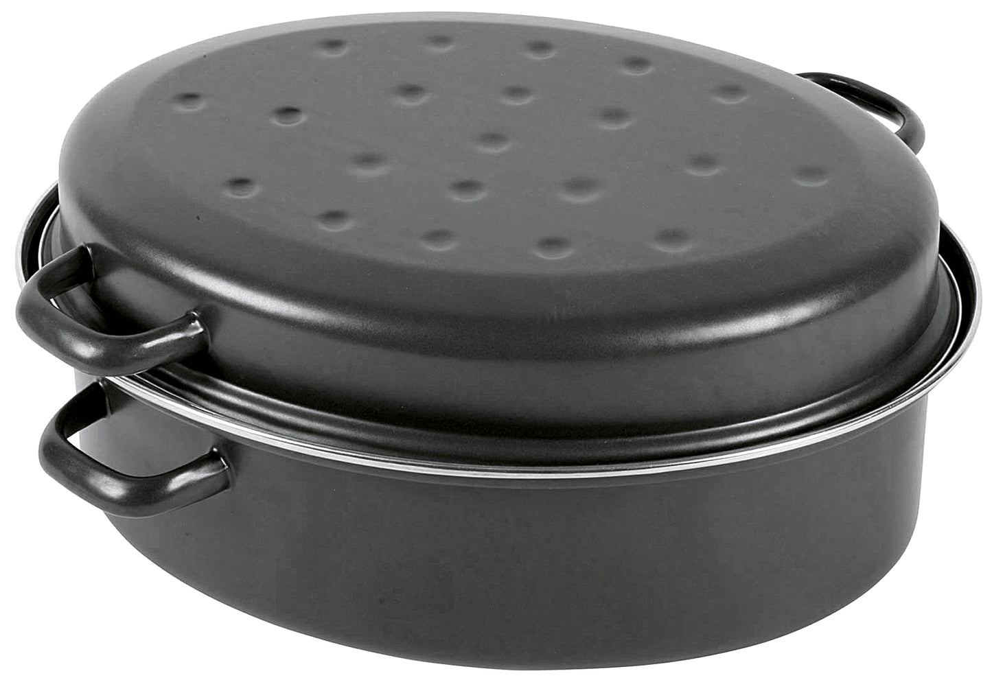 Gänsebräter oval 7,5 l Ø38cm emailliert schwarz matt - Ruder Home GmbH
