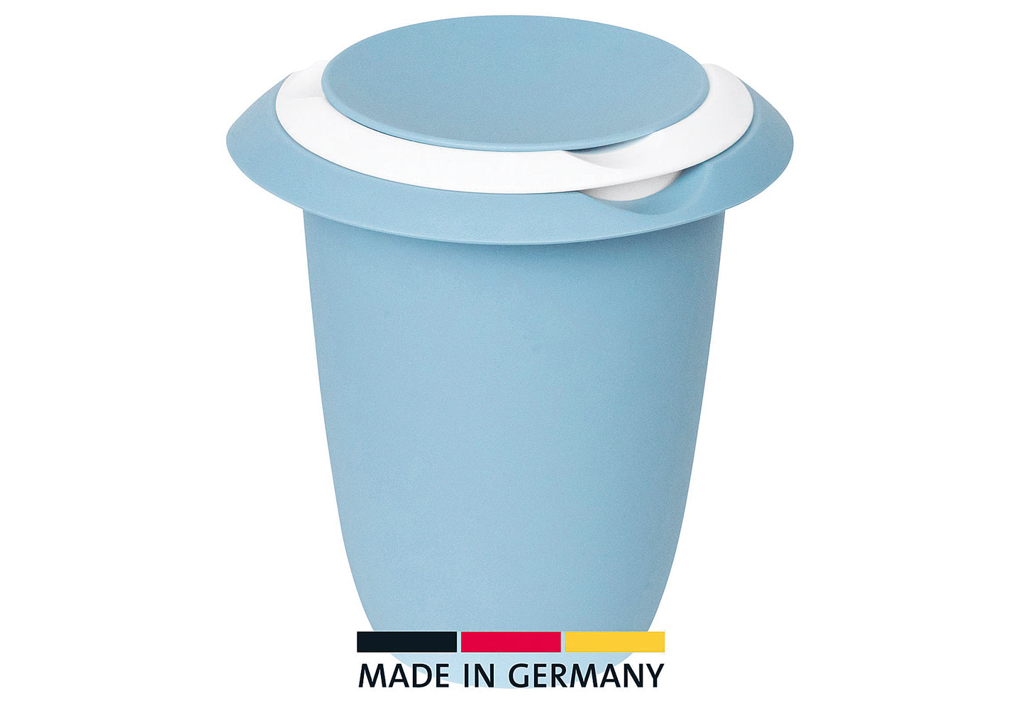 Quirltopf mit zweigeteiltem Deckel 1l blau/weiß