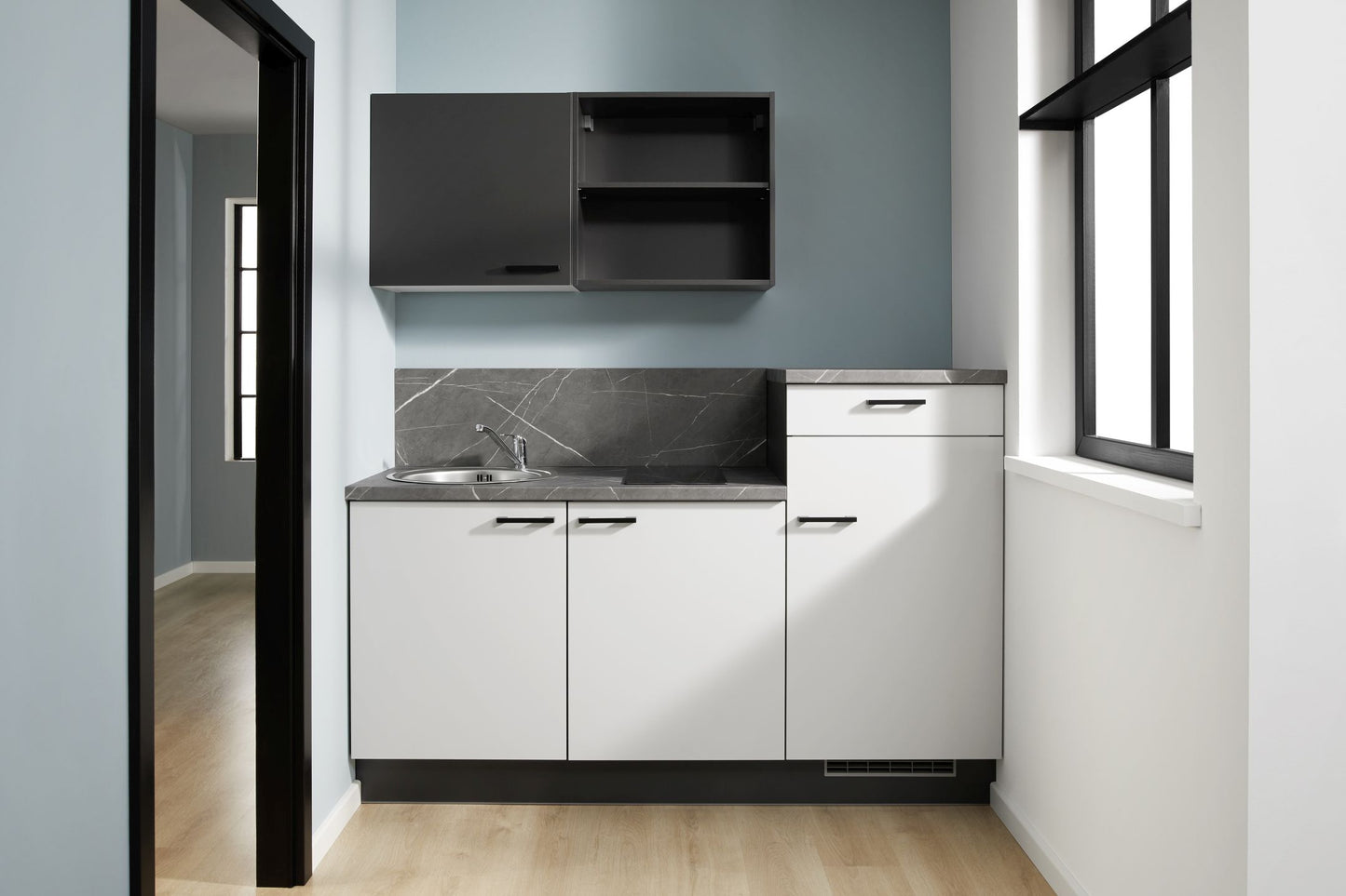 Küchenzeile 180 cm mit Ceranfeld und Kühlschrank - Ruder Home GmbH