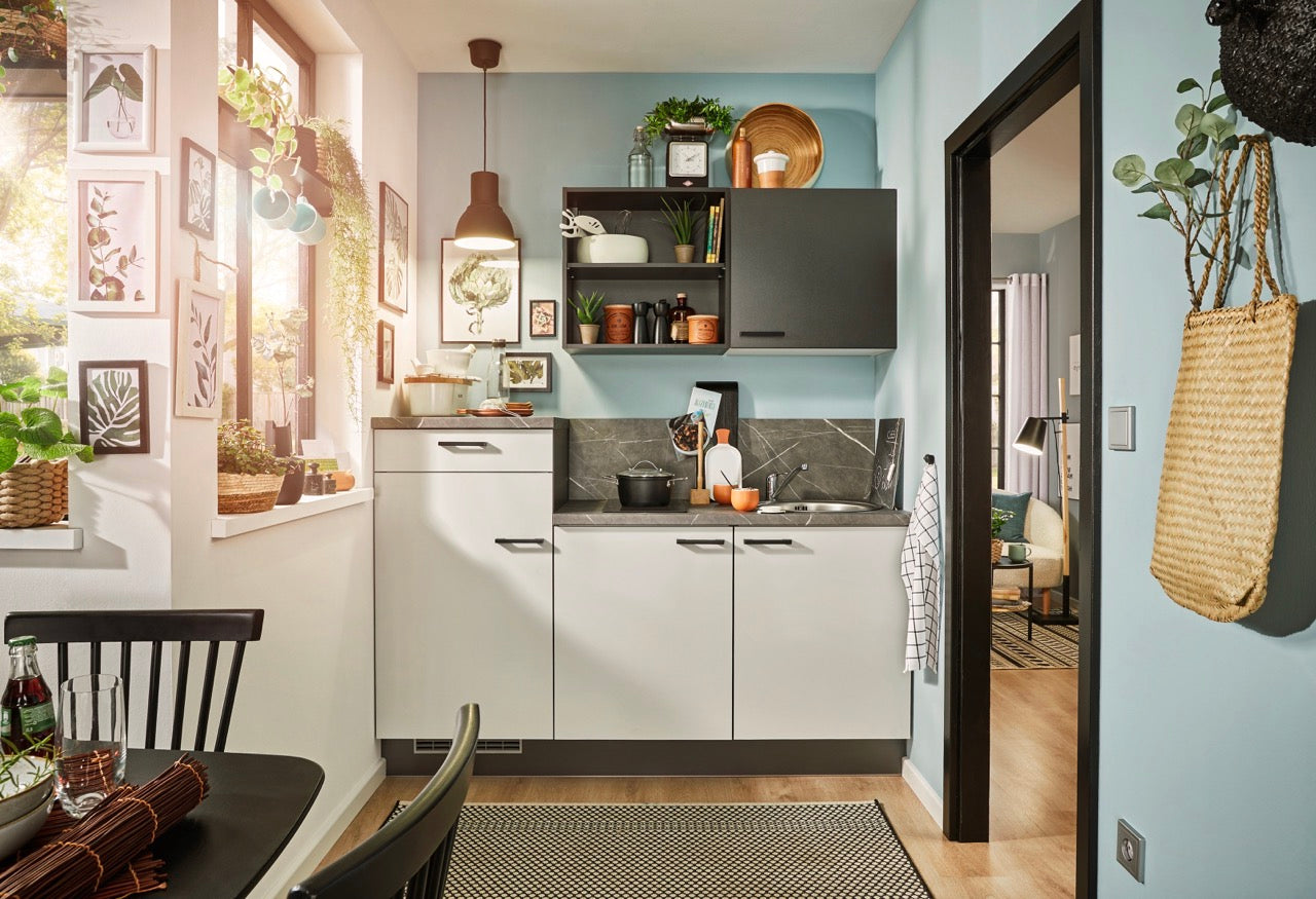 Küchenzeile 180 cm mit Ceranfeld und Kühlschrank - Ruder Home GmbH