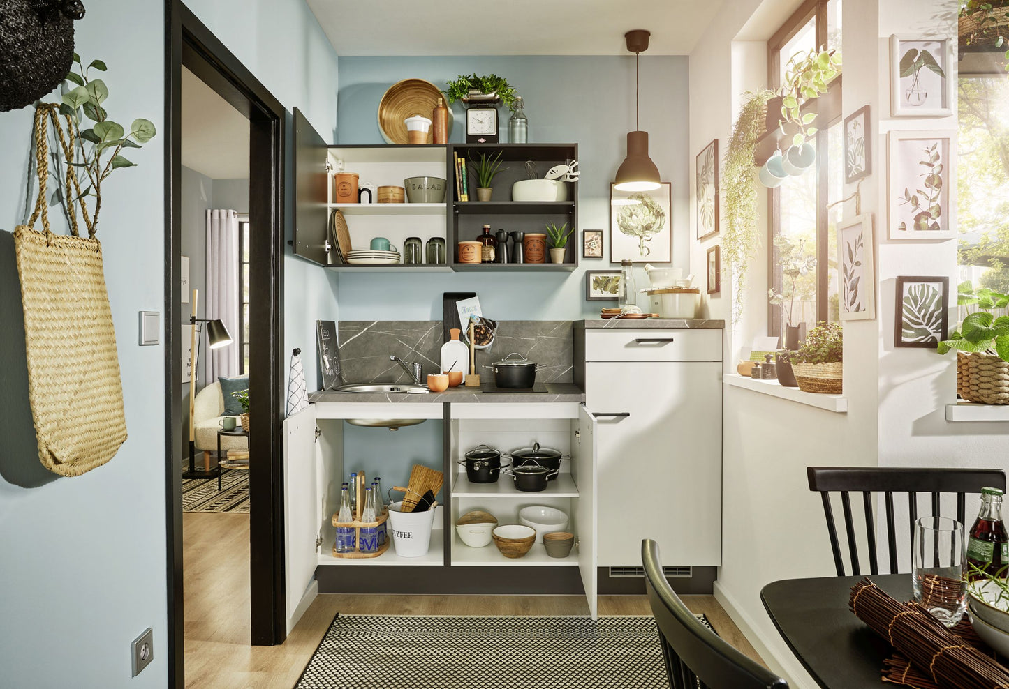 Küchenzeile 180 cm mit Ceranfeld und Kühlschrank - Ruder Home GmbH