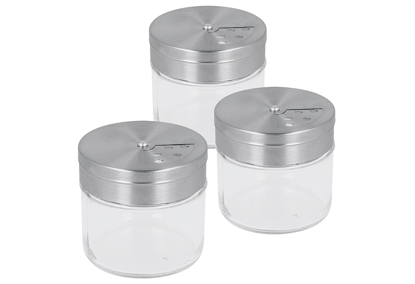 Gewürzstreuer Glas/Inox 100ml Ø6x6cm 3er Set