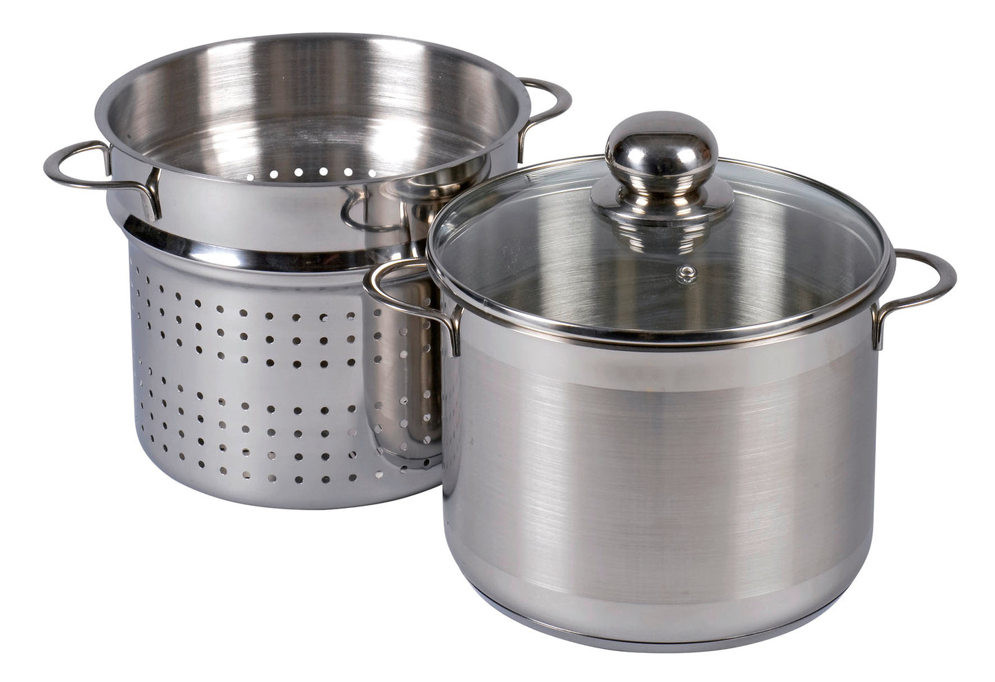 Spaghettitopf mit Glasdeckel 6,5 l Ø24cm Edelstahl 3teilig