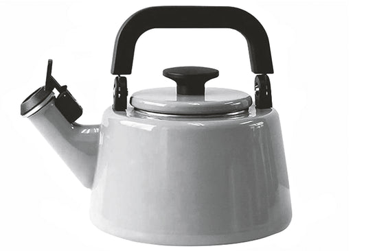 Pfeifender Wasserkessel Cotton Emaille 2,1l grau