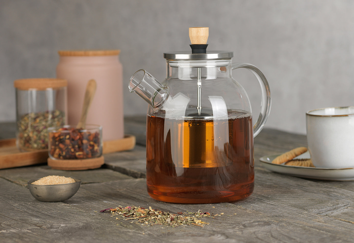 Teekanne Glas mit Siebeinsatz 1500ml