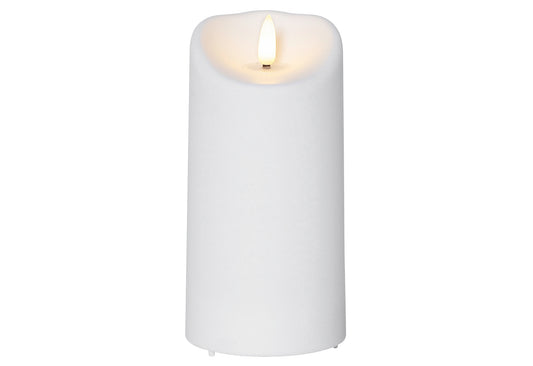 LED Kerze Outdoor Flamme 15x7,5cm weiß