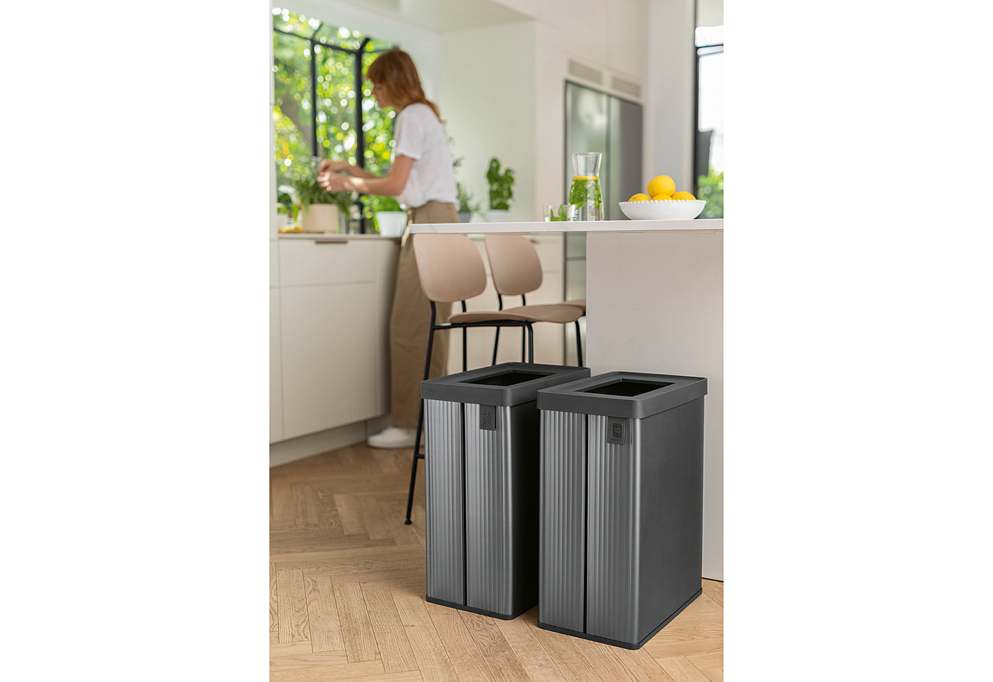 Abfalleimer Verto bin receycle 54l perlgrau