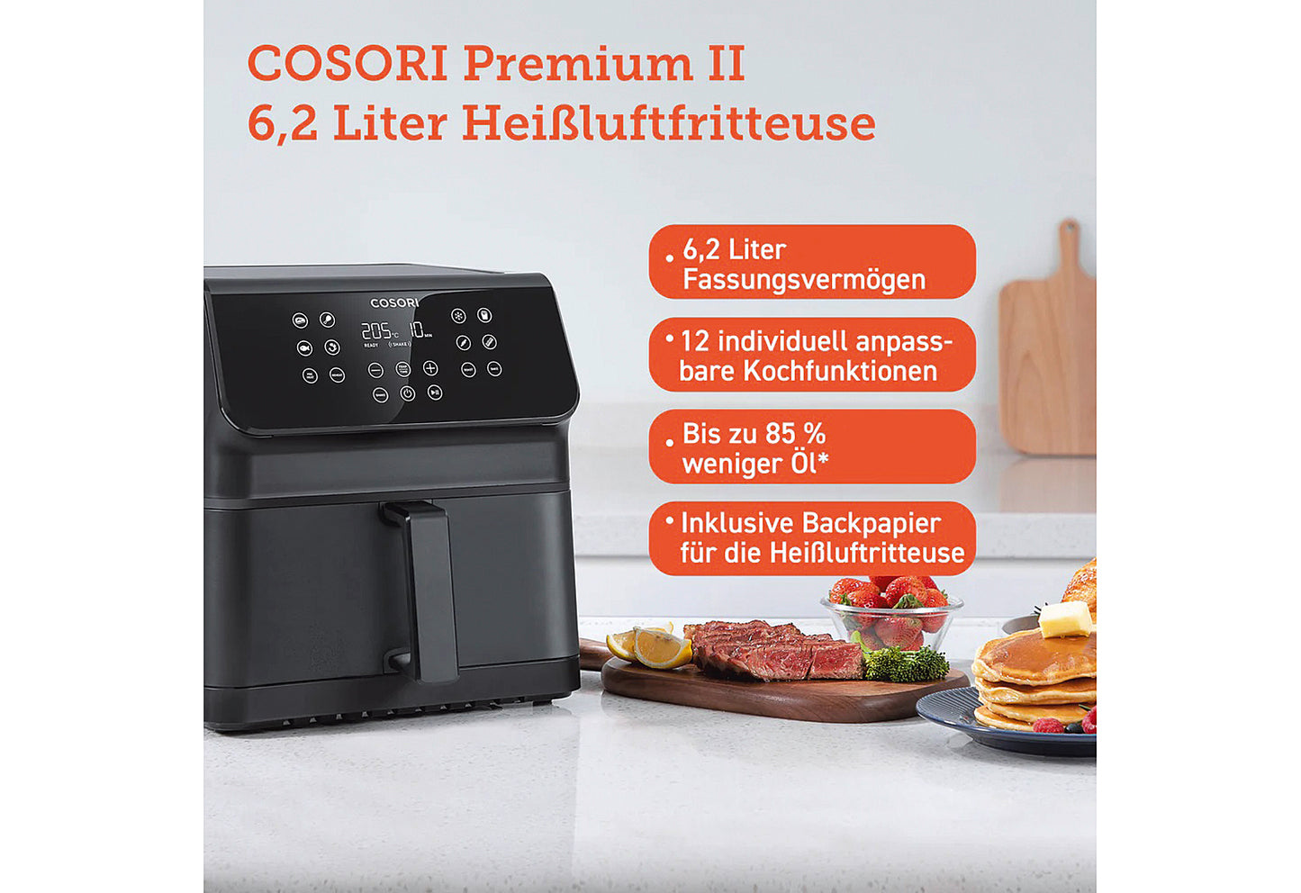 Heißluftfritteuse Premium II Chef Edition CAF-P651-KEUR 6,2l