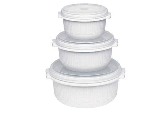 Mikrowellentopfset Micro Family 0,5/1/1,5 l weiß 3teilig