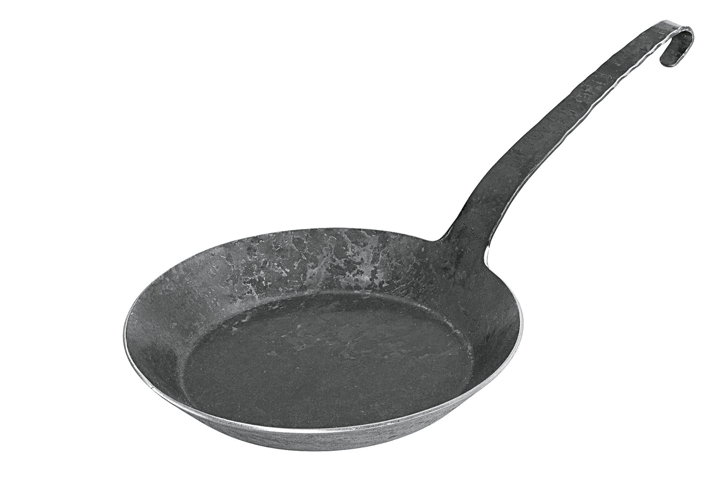 Bratpfanne freiform-warmgeschmiedet mit flachem Hakenstiel Ø24cm schwarz