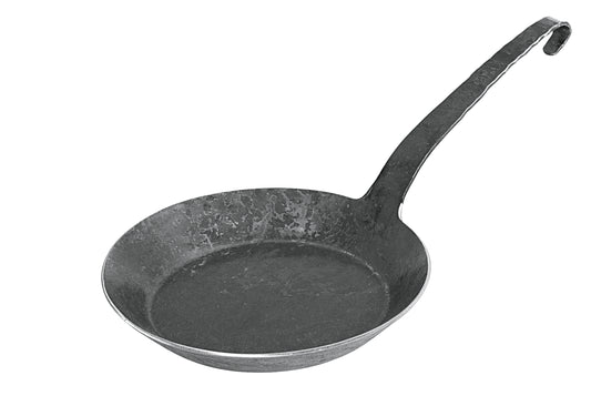 Bratpfanne freiform-warmgeschmiedet mit flachem Hakenstiel Ø24cm schwarz