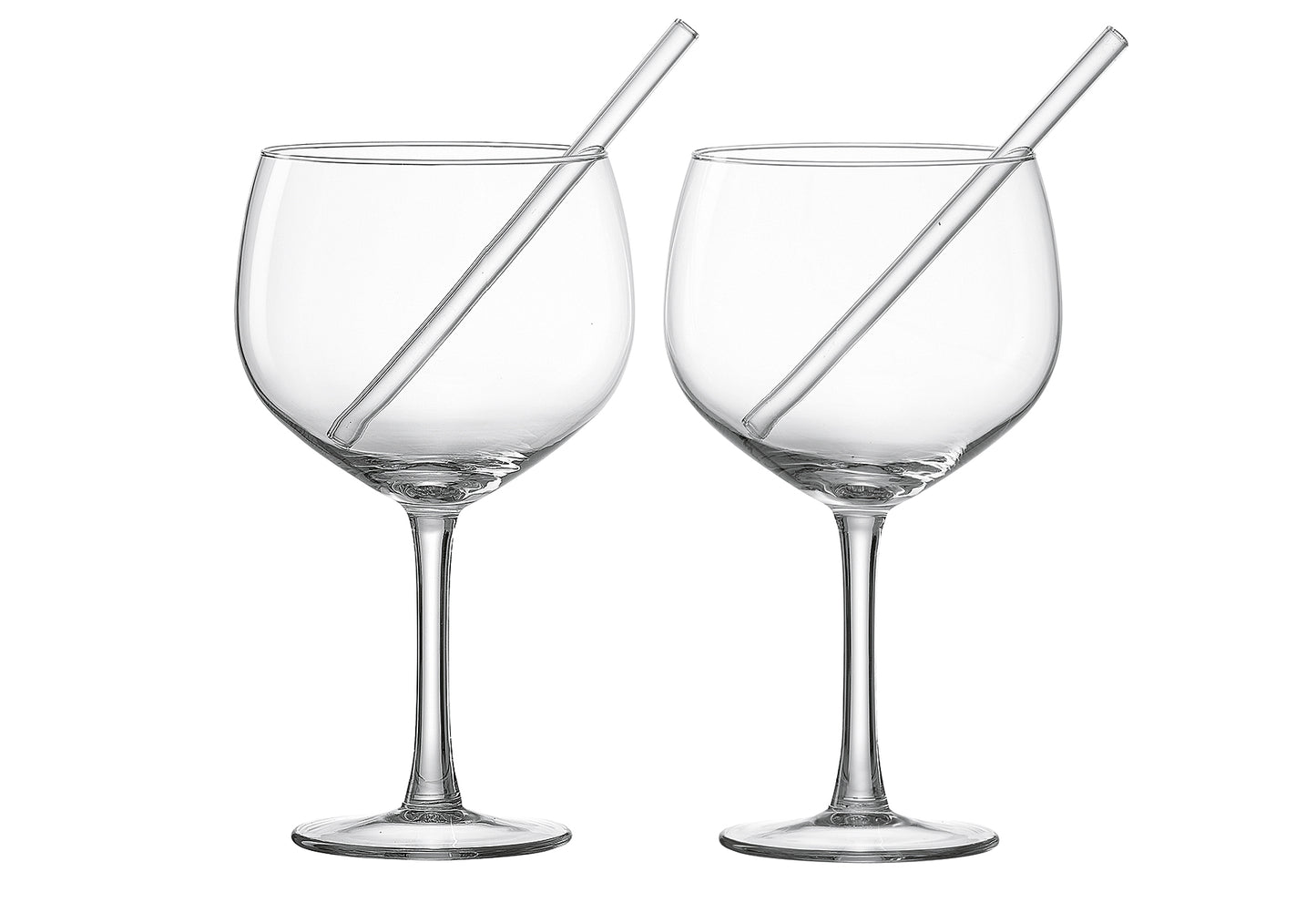 Ginglas 650ml mit Trinkhalm 4teilig