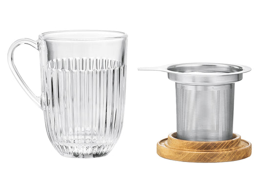 Teeglas Ouessant 400ml mit Teesieb und Deckel