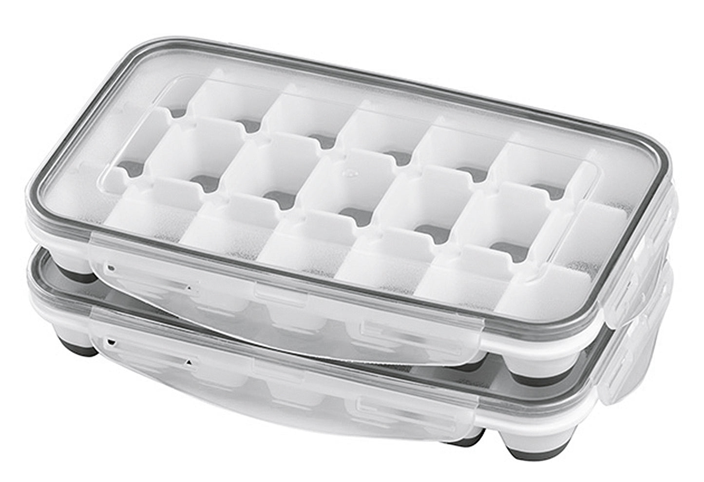 Eiswürfelform inkl. Deckel weiß/grau 2er Set