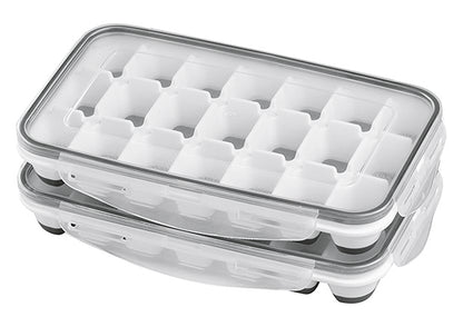 Eiswürfelform inkl. Deckel weiß/grau 2er Set