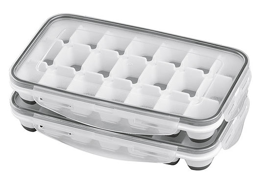 Eiswürfelform inkl. Deckel weiß/grau 2er Set