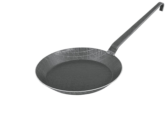 Bratpfanne schmiedeeisern mit Hakenstiel Ø24cm schwarz