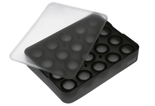 Eiswürfelformer Kugel 3cm schwarz/transparent