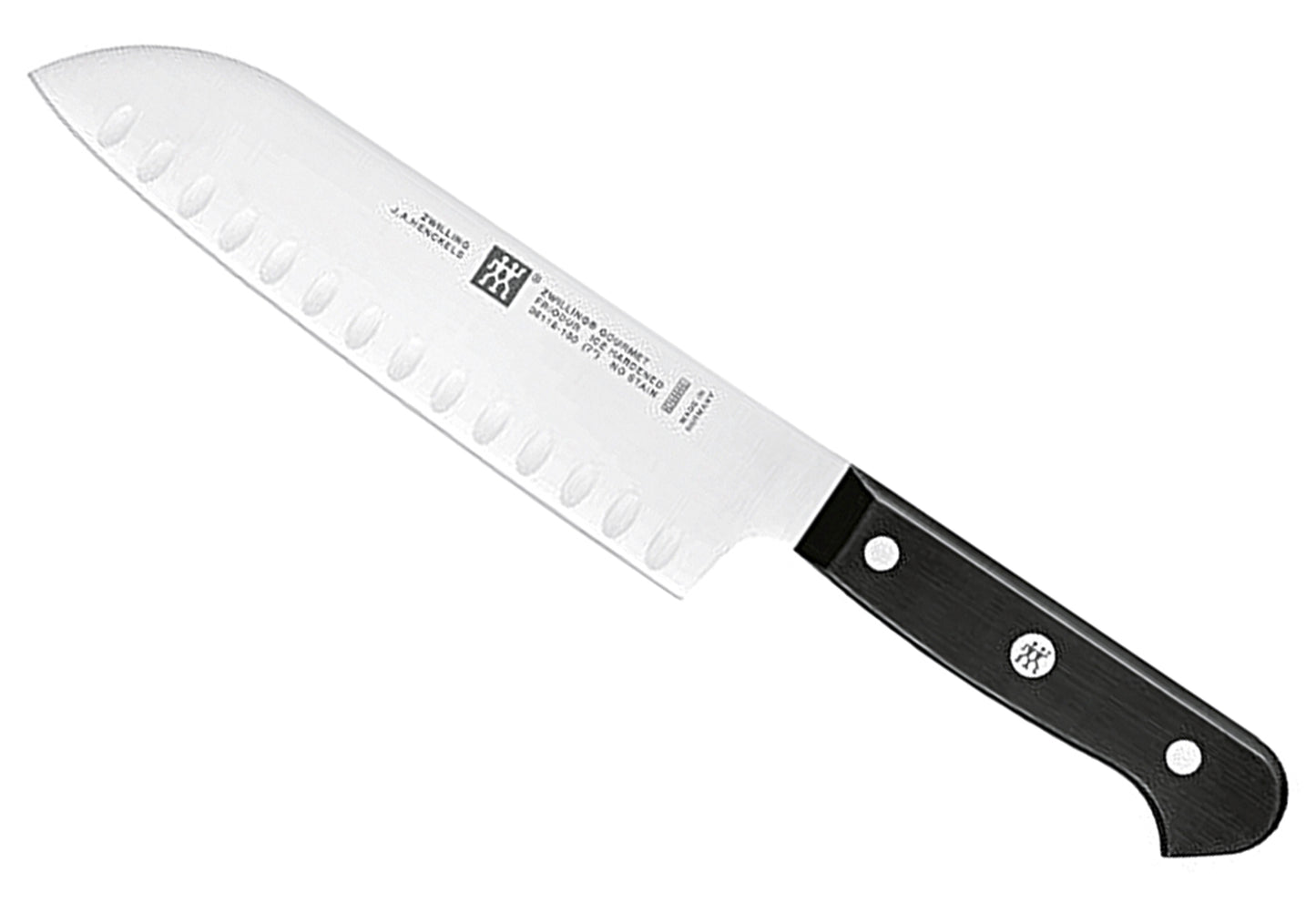 Santokumesser Gourmet mit Kullen 18cm