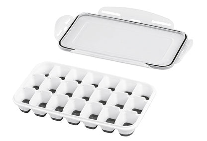 Eiswürfelform inkl. Deckel weiß/grau 2er Set