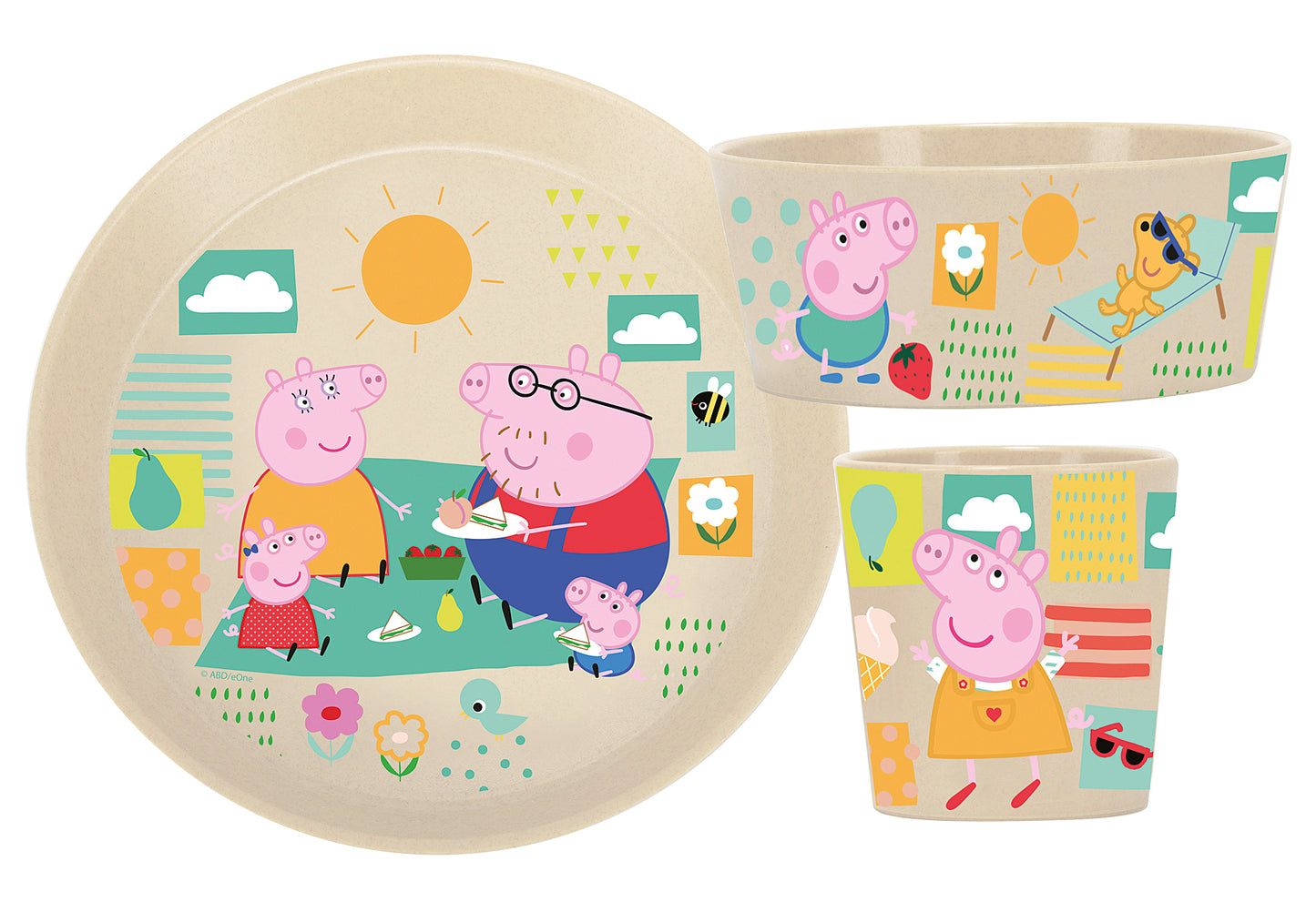 Kindergeschirr Connect Peppa Pig 3teilig sand
