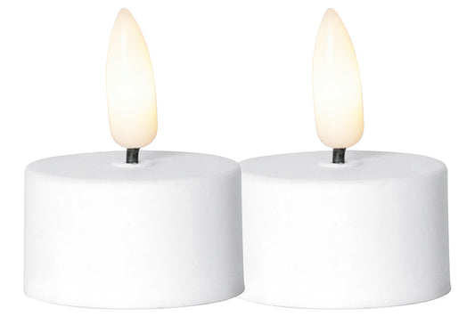 Teelicht Flamme LED mit Timer weiß 2 Stück