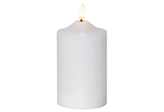 Kerze Flamme LED mit Timer 15x7,5cm weiß