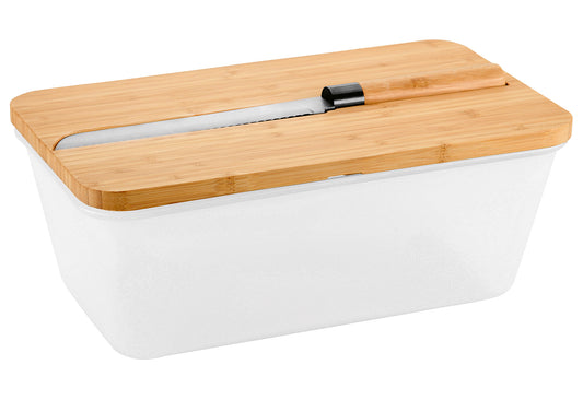 Brotbox mit Messer 34,8x20x15,5cm transparent