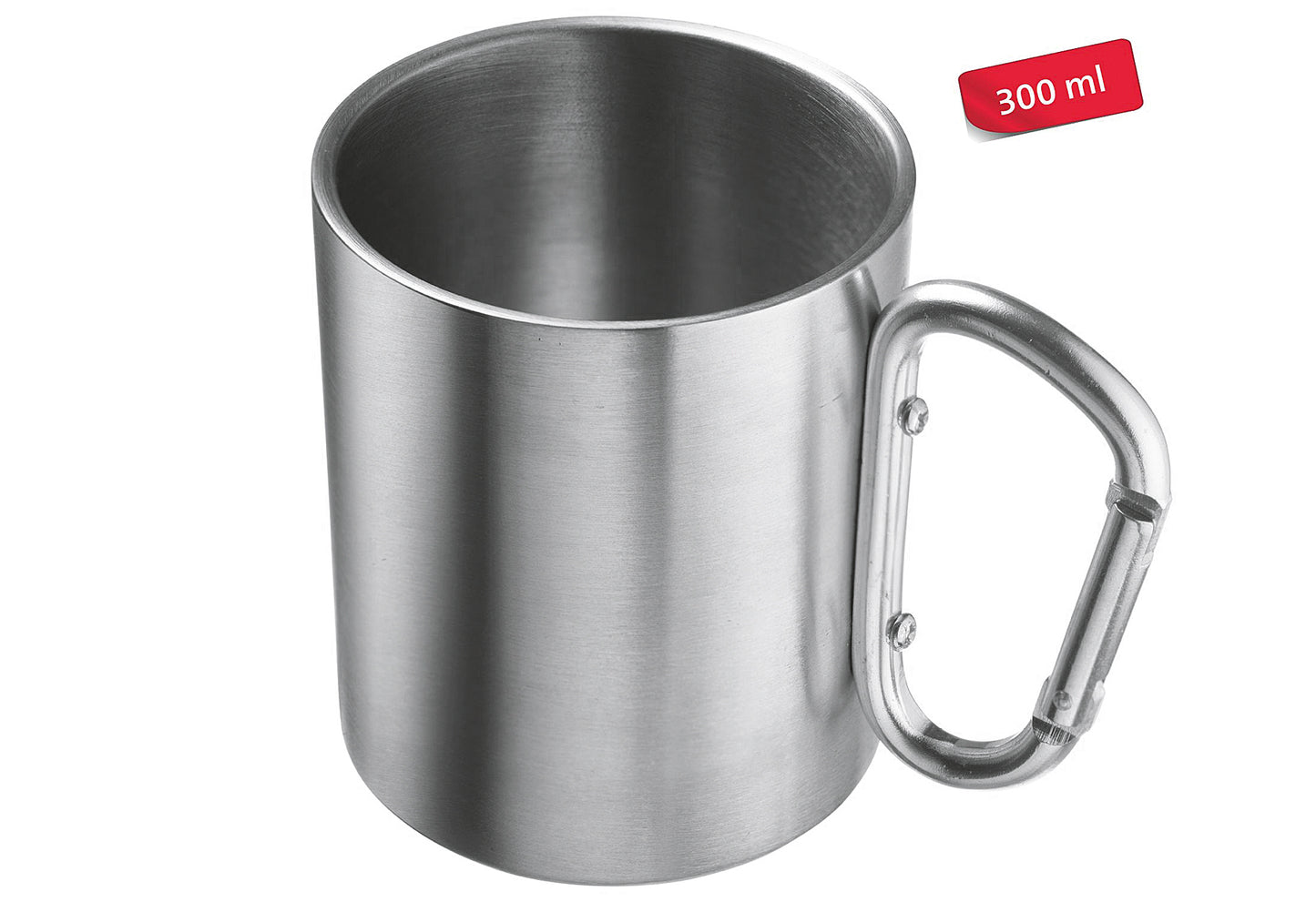 Tasse mit Karabinerhenkel Edelstahl 300ml