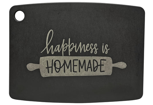 Schneidebrett Happiness is homemade 29,8x21,5x0,6cm schwarz
