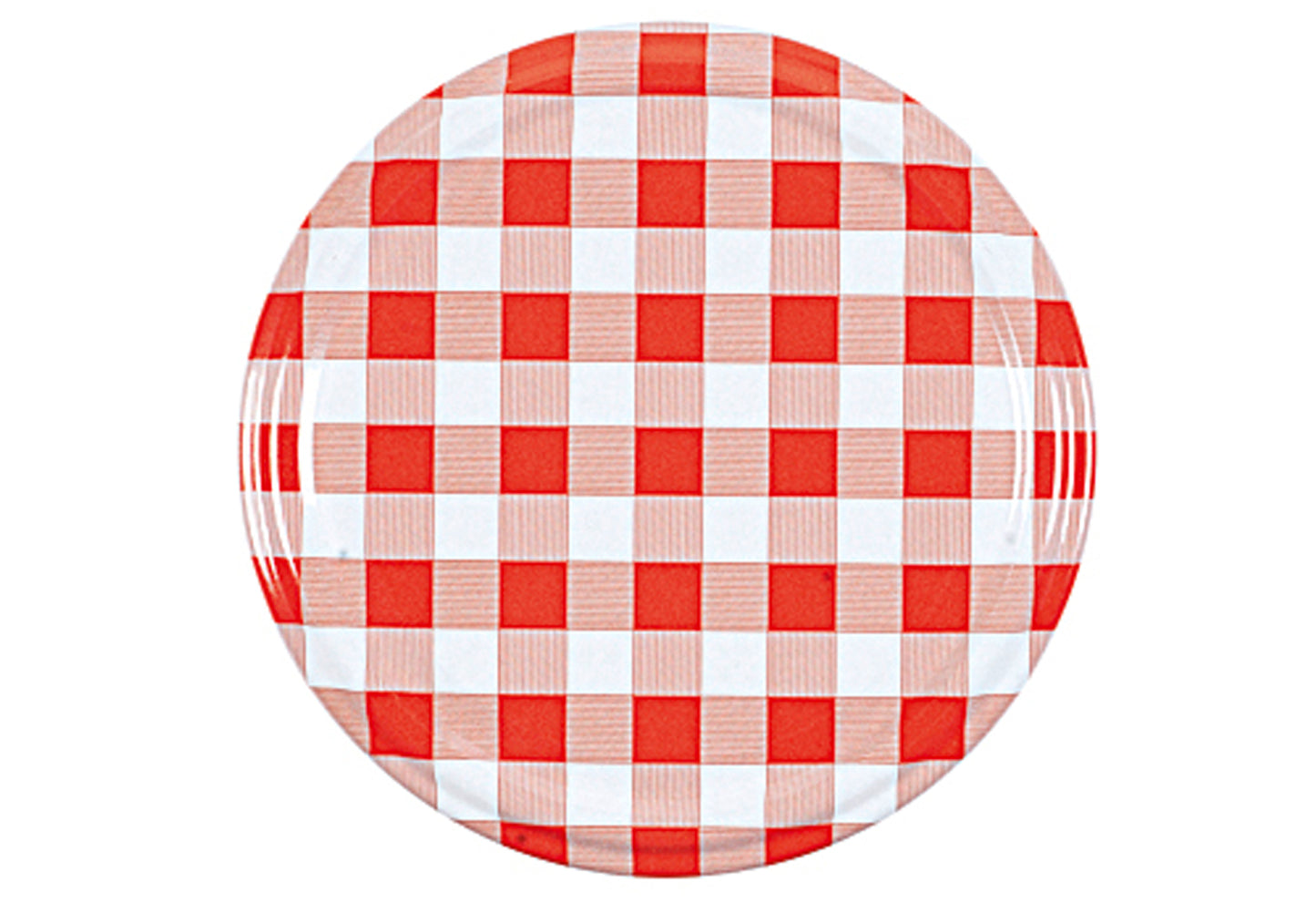 Twist-off Deckel Einkochwelt steril. Ø66mm rot/weiß kariert 4er Beutel